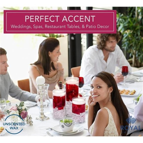 10Hour Floating Candles 3” White Unscented Dripless Wax Discs for Cylinder Vases - Picture 6 of 6